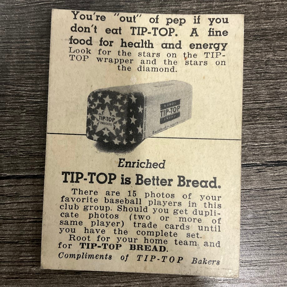 Jack Kramer 1947 Tip-Top Bread Baseball St. Louis Browns