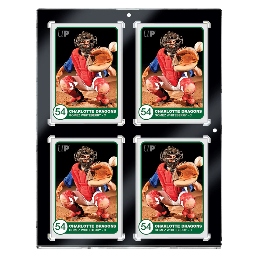 Ultra Pro: 4 Card 130pt Black Border UV ONE-TOUCH Magnetic Holder