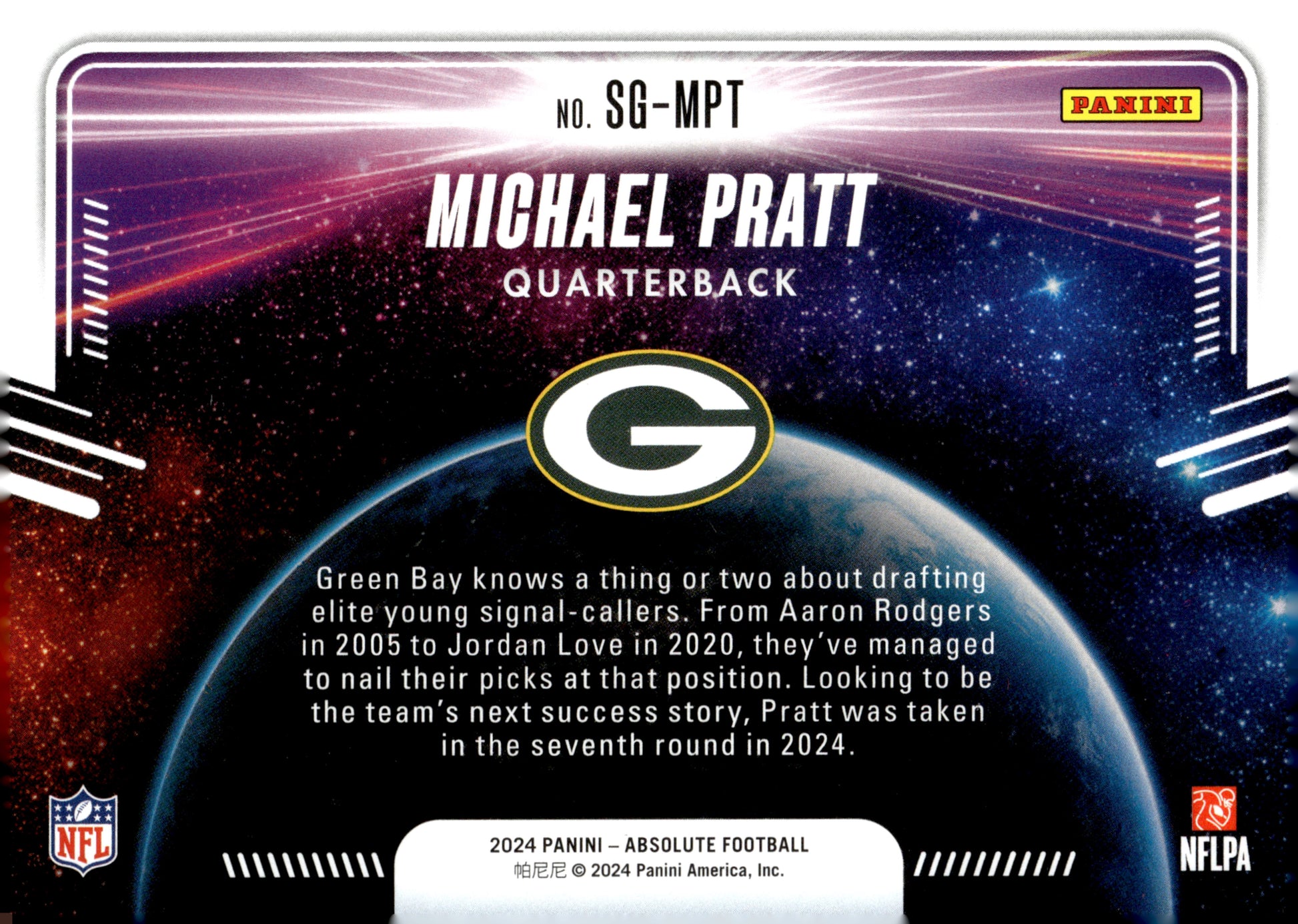 Michael Pratt 2024 Panini Absolute Star Gazing RC #SG-MPT