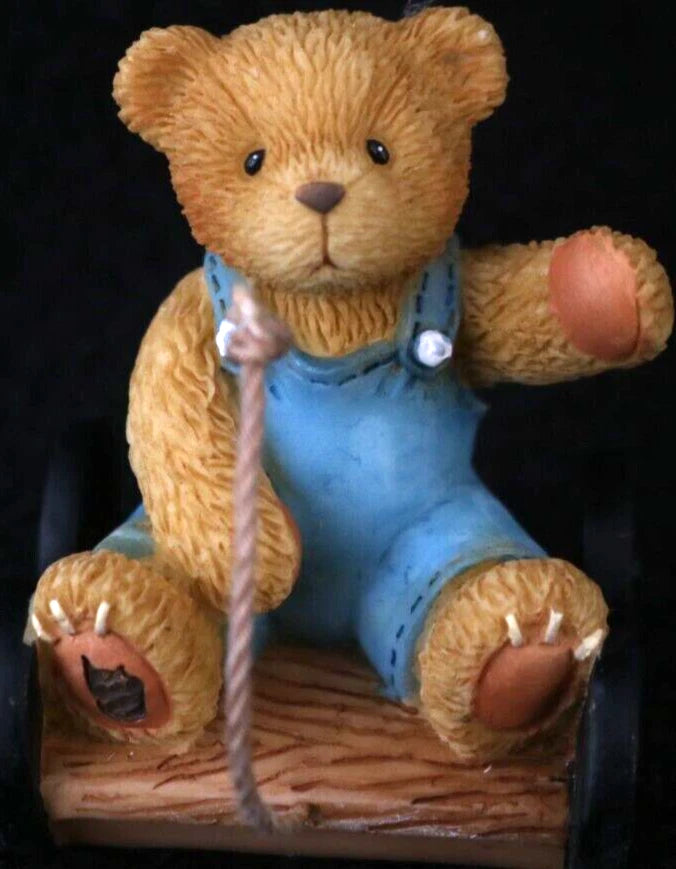 Cherished Teddies: Bear In Wagon "Tiny Treasured Teddies"