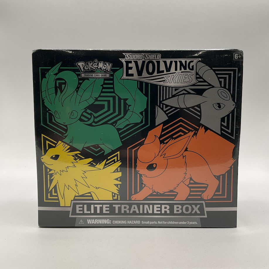pokemon trading card game sword and shield evolving skies Pokémon: Evolving Skies -SWSH07- Elite Trainer Box (ETB) Jolteon, Flaireon, Leafeon, Umbreon