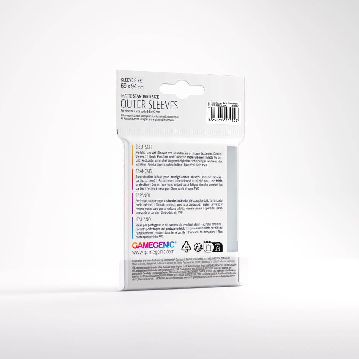Gamegenic: Outer Sleeves Matte Standard Size
