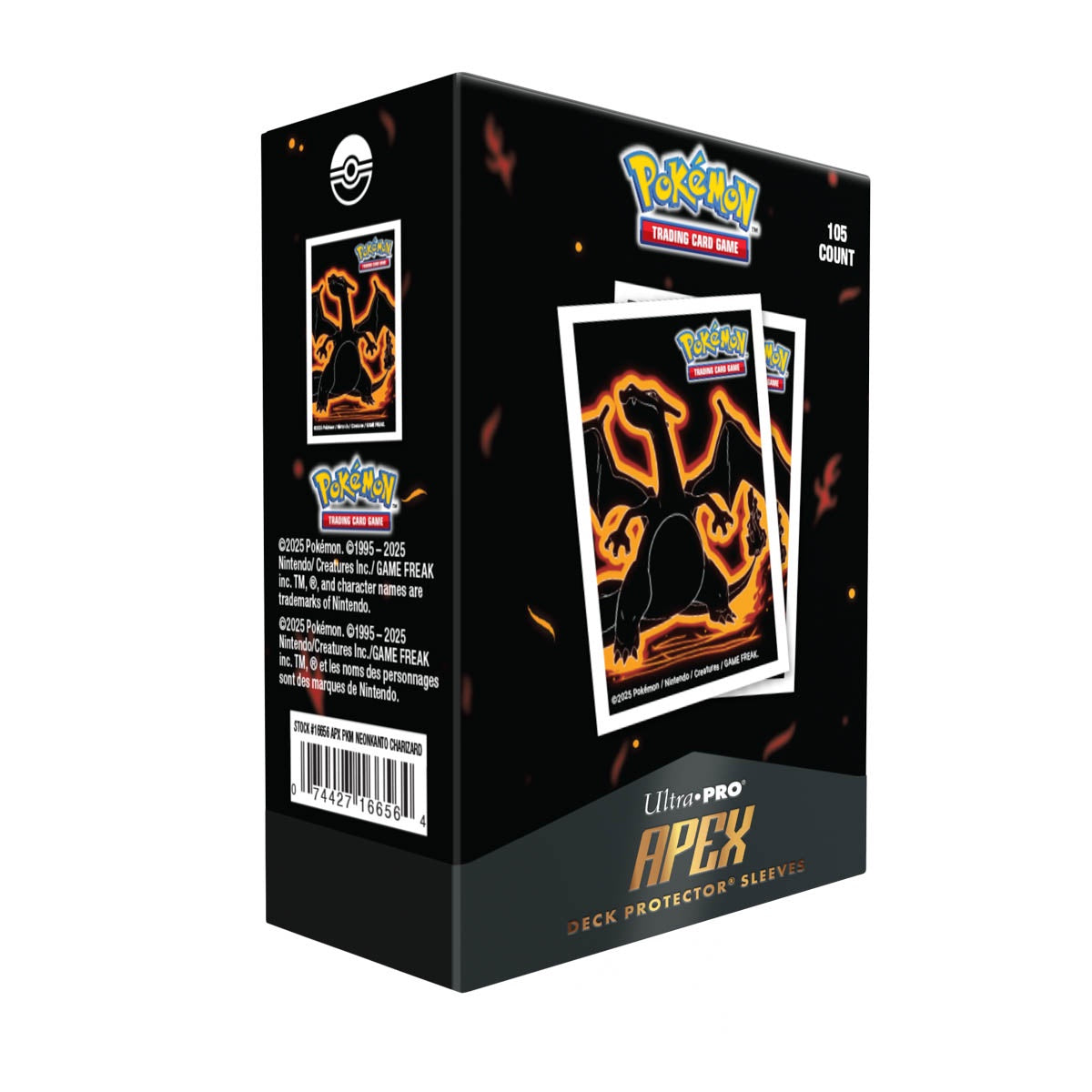 Ultra Pro Apex Sleeves: Standard Pokemon - Neon Kanto Charizard 105ct *Expected Release Date 12-31-2025*