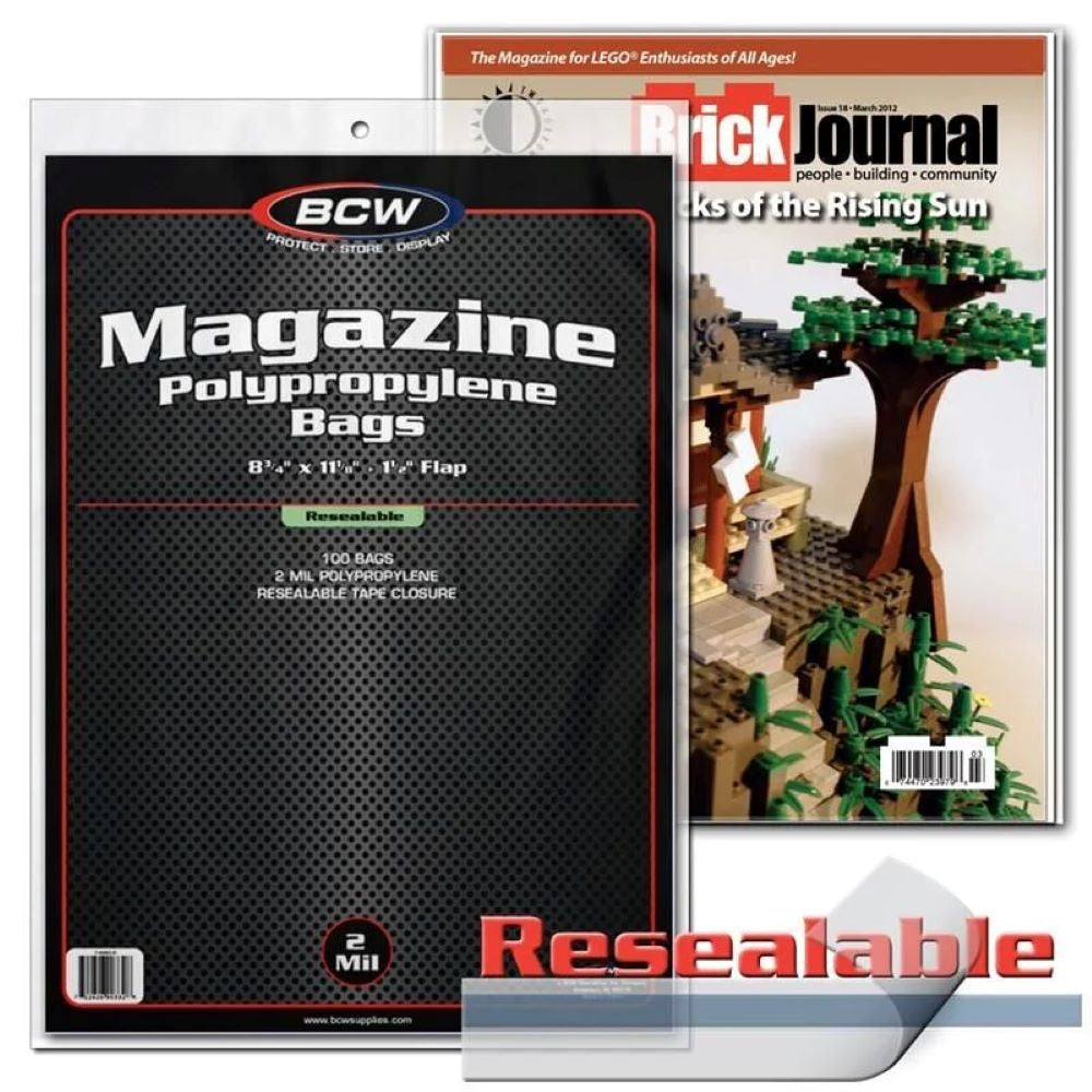 BCW Magazine Resealable Bags