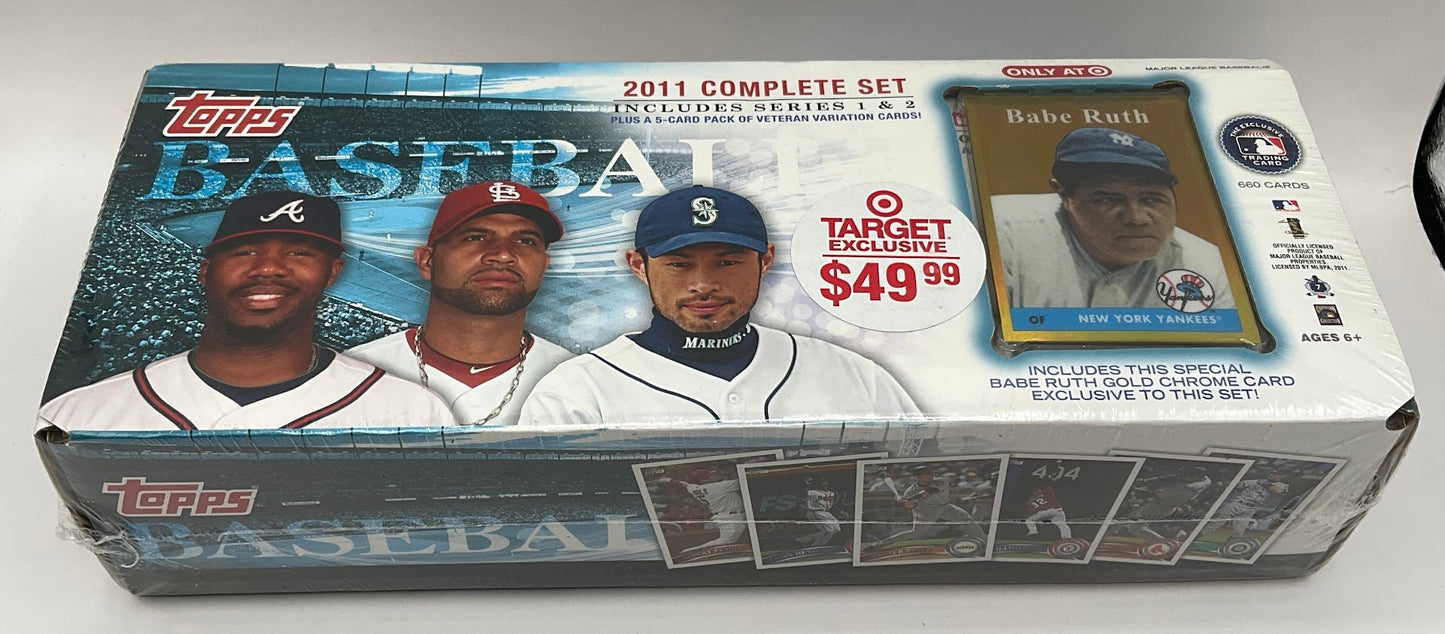 2011 Topps Baseball Series 1 & 2 Factory Set with Special Babe Ruth Gold Chrome - Collector Store LLC