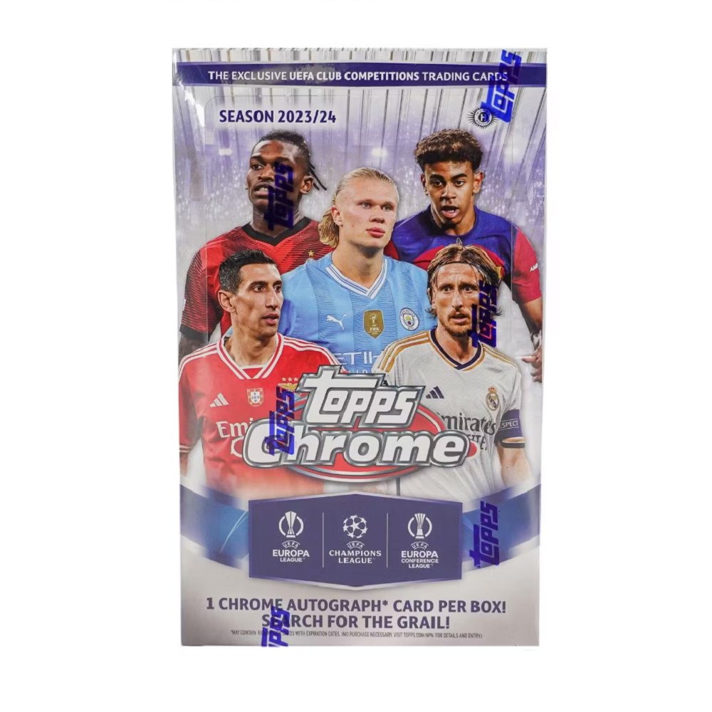 2023-24 Topps Chrome UEFA Club Competitions Soccer Hobby Box 