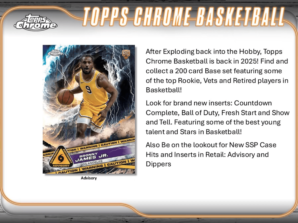 2024 - 25 Topps Chrome Basketball Blaster Box - Collector Store LLC