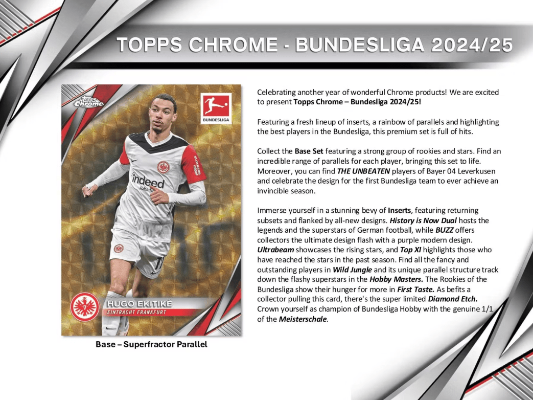 2024 - 25 Topps Chrome Bundesliga Soccer Hobby Box - Collector Store LLC