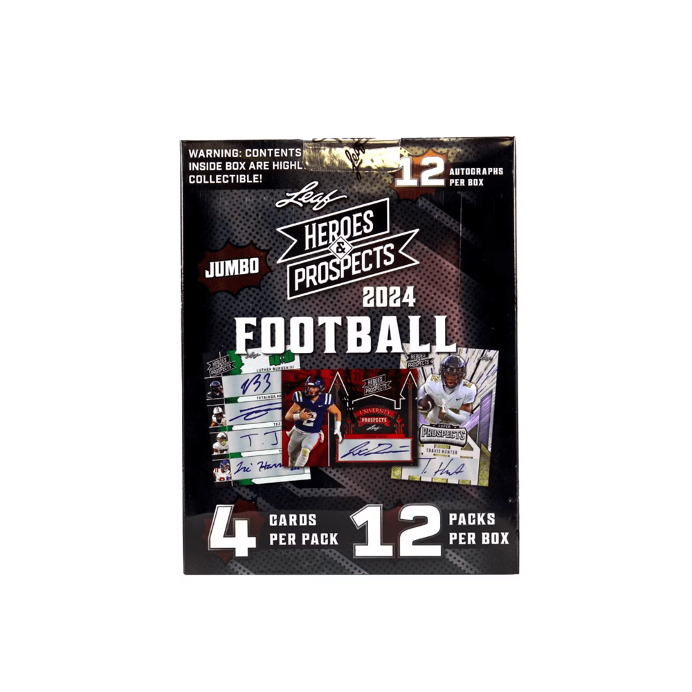 2024 Leaf Heroes and Prospects Football Jumbo Box - Collector Store LLC
