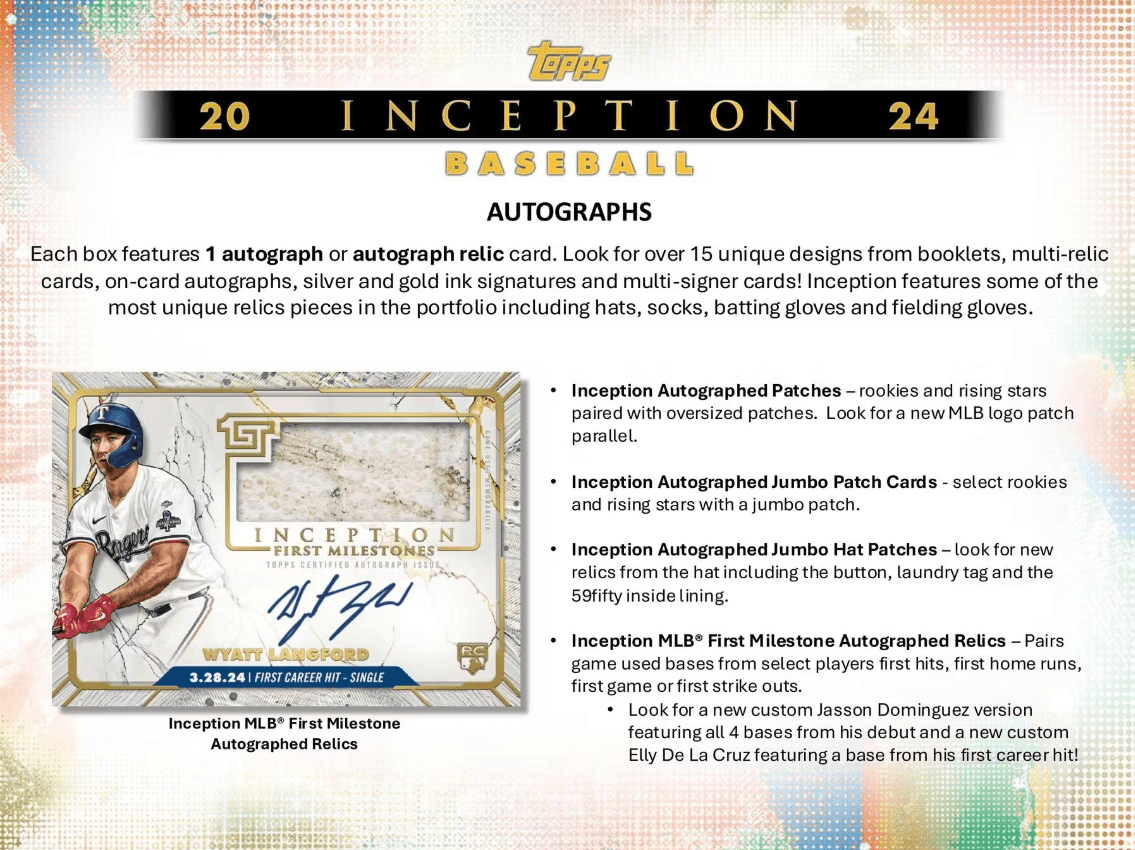 2024 Topps Inception Baseball Hobby Box - Collector Store LLC