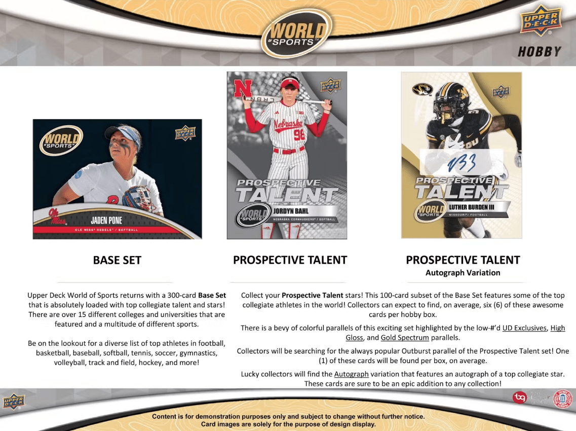 2025 Upper Deck World of Sports Volume 1 Multisport Hobby Box *Contact Us To Order* - Collector Store LLC