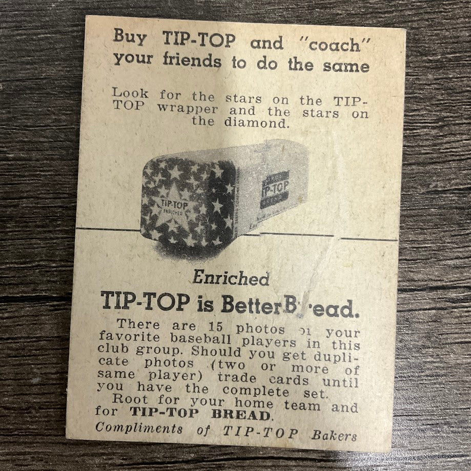 Joe Schultz 1947 Tip-Top Bread Baseball St. Louis Browns