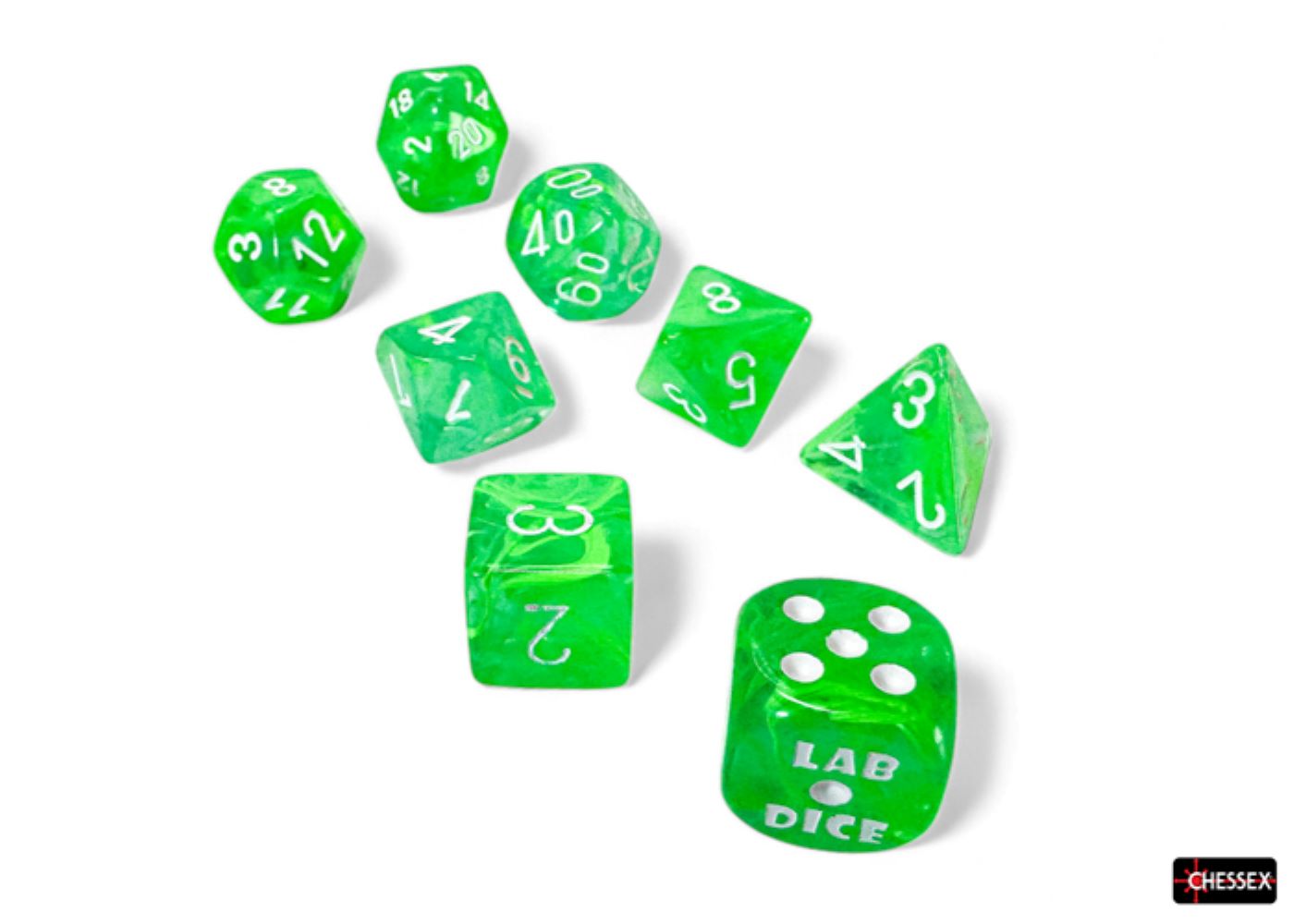 Chessex: Nebula Gelatinous/White Polyhedral 7-Dice Set