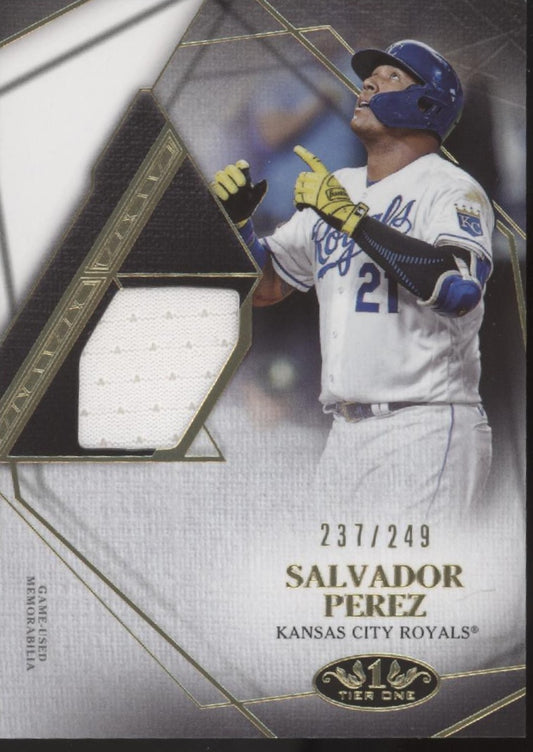 Salvador Perez 2022 Topps Tier One Swatch 237/249 #T1R1-SPE