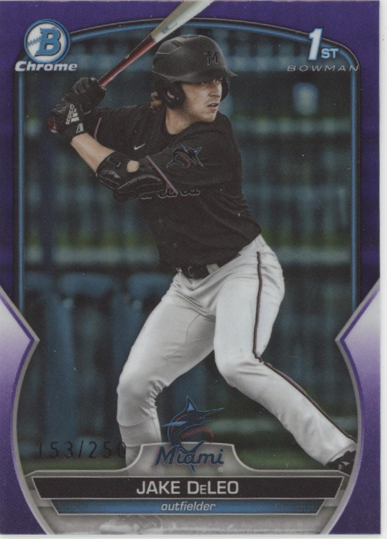 Jake DeLeo 2023 Bowman Chrome Purple Refractor 153/250 #BDC-158