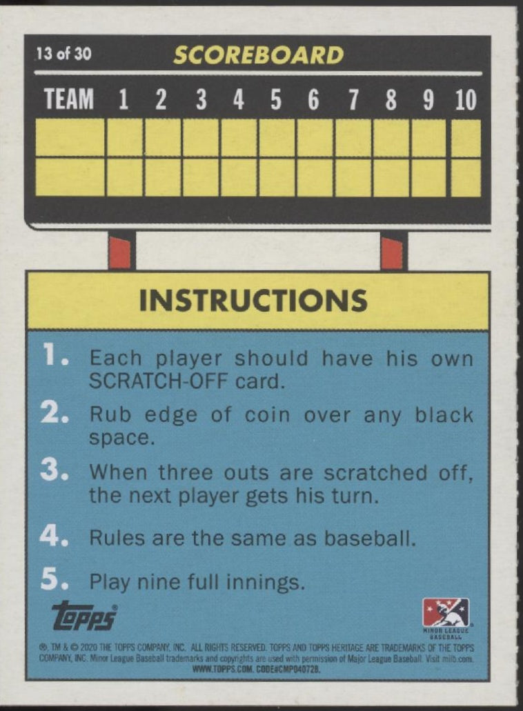 Tarik Skuball 2020 Topps Heritage Scratch Off #13