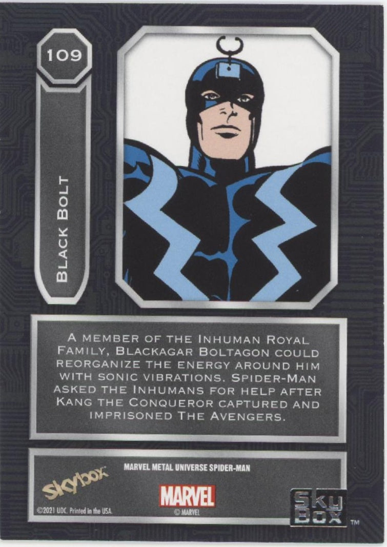 Black Bolt 2021 Skybox Marvel Metal Universe Spider-Man #109