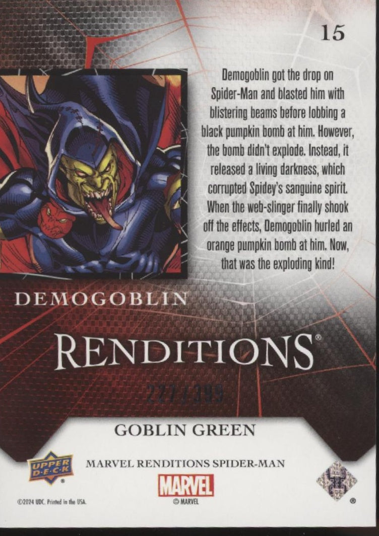 Demogoblin 2024 Upper Deck Marvel Renditions Spider-Man Goblin Green 227/399