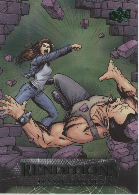Jessica Jones 2024 Upper Deck Marvel Renditions Spider-Man Goblin Green 127/399