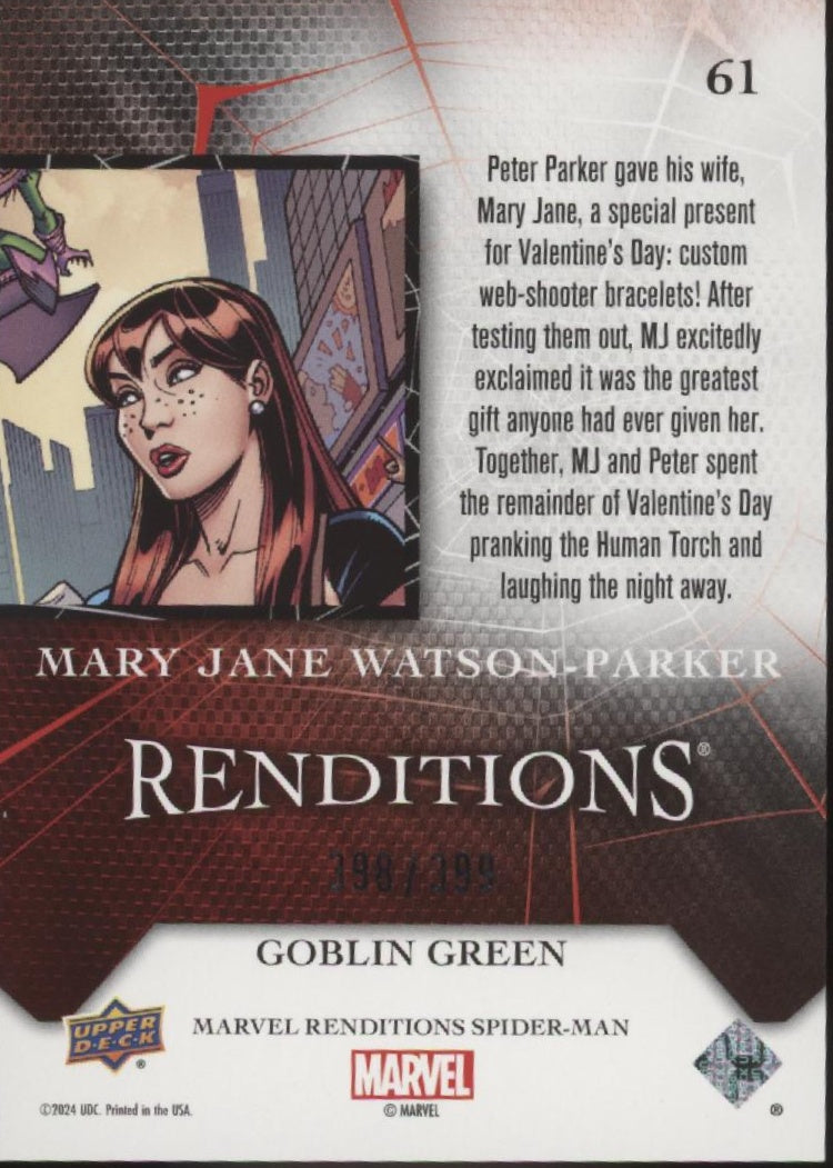 Mary Jane Watson-Parker 2024 Marvel Renditions Spider-Man Goblin Green 398/399