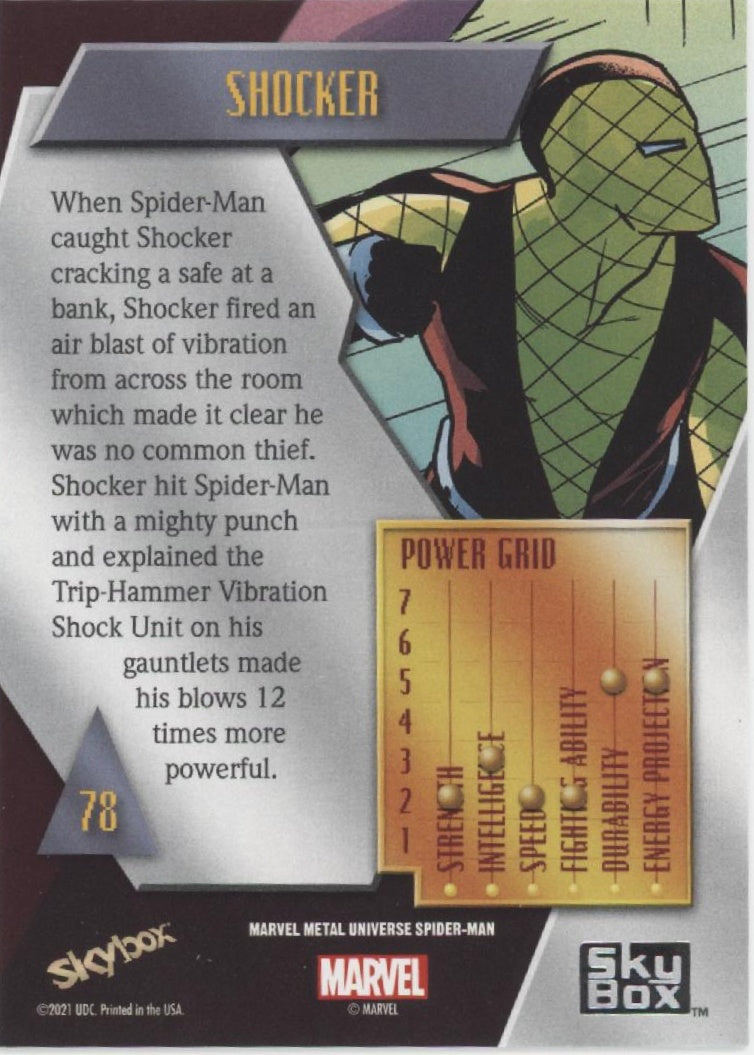 Shocker 2021 Skybox Marvel Metal Universe Spider-Man #78