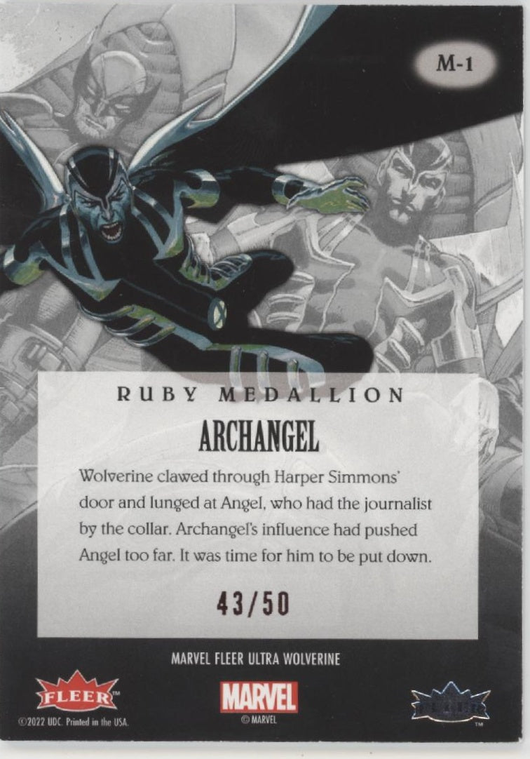 Archangel 2022 Fleer Ultra Wolverine Ruby Medallion 43/50 #M-1