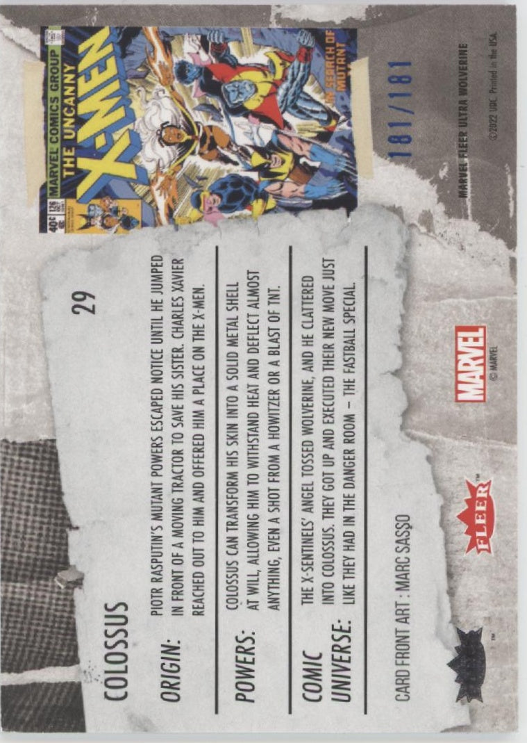 Colossus 2022 Fleer Ultra Wolverine Blue #29