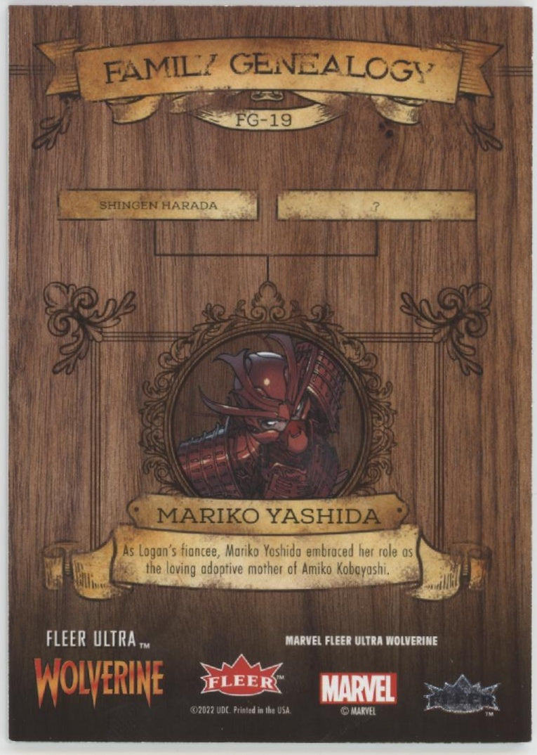 Mariko Vashida 2022 Fleer Ultra Wolverine Family Genealogy #FG-19