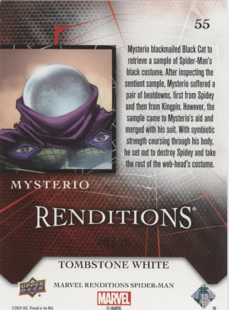 Mysterio 2024 Upper Deck Marvel Renditions Spider-Man Tombstone White 20/35