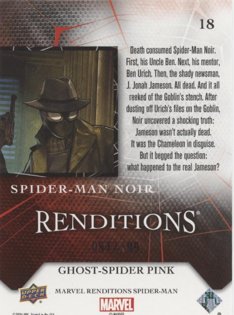 Spider-Man Noir 2024 Marvel Renditions Spider-Man Ghost-Spider Pink 097/199