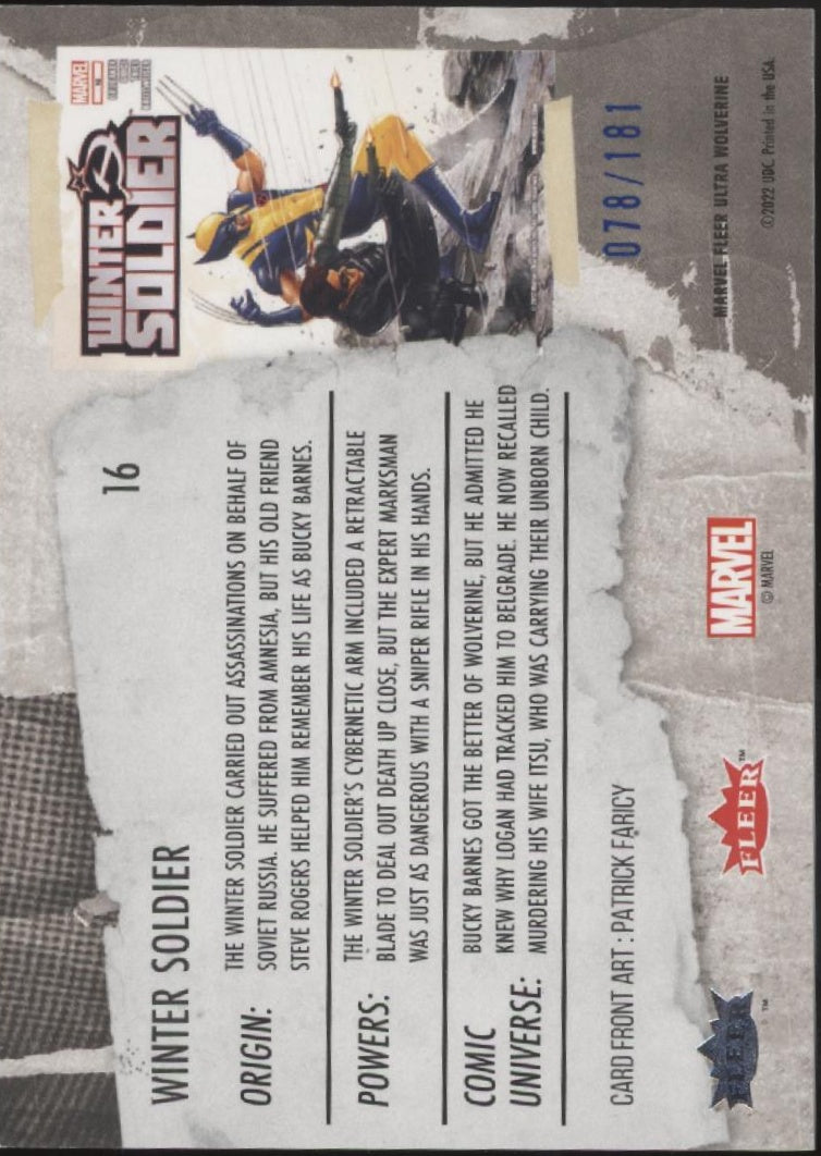 Winter Soldier 2022 Fleer Ultra Wolverine Blue 078/181 #16
