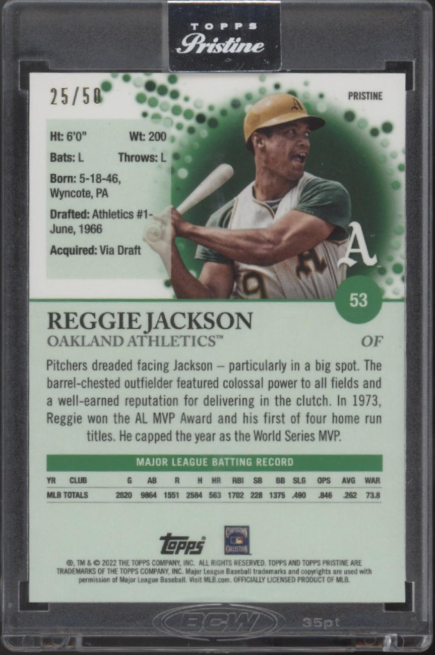Reggie Jackson 2022 Topps Pristine Gold Refractor 25/50 #53
