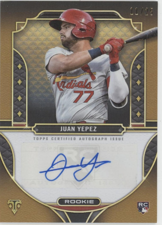 Juan Yepez 2022 Topps Triple Threads Gold RCAuto 11/25 #RA-JY