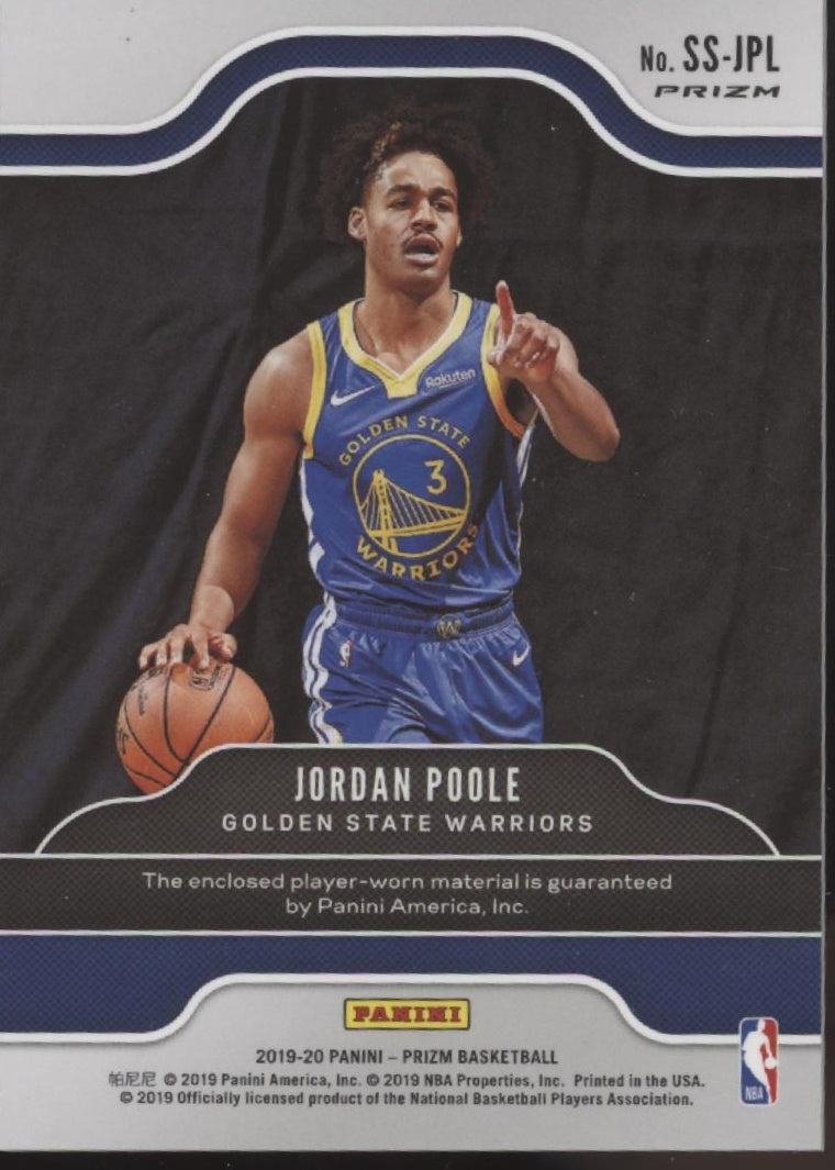 Jordan Poole 2019-20 Panini Sensational Orange Ice Prizm Swatch #SS-JPL