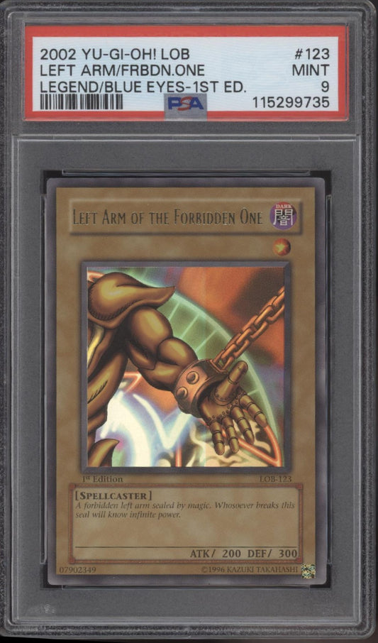 Left Arm of the Forbidden One Yu-Gi-Oh! LOB 1st Edition Glossy #123 PSA 9