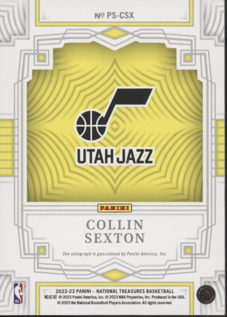 Collin Sexton 2022-23 Panini National Treasures Penmanship Auto 62/99