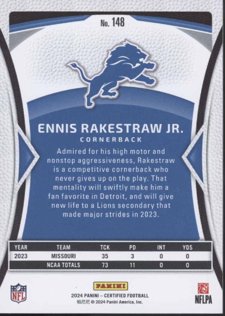 Ennis Rakestraw Jr. 2024 Panini Certified Teal Foil RC 10/20 #148