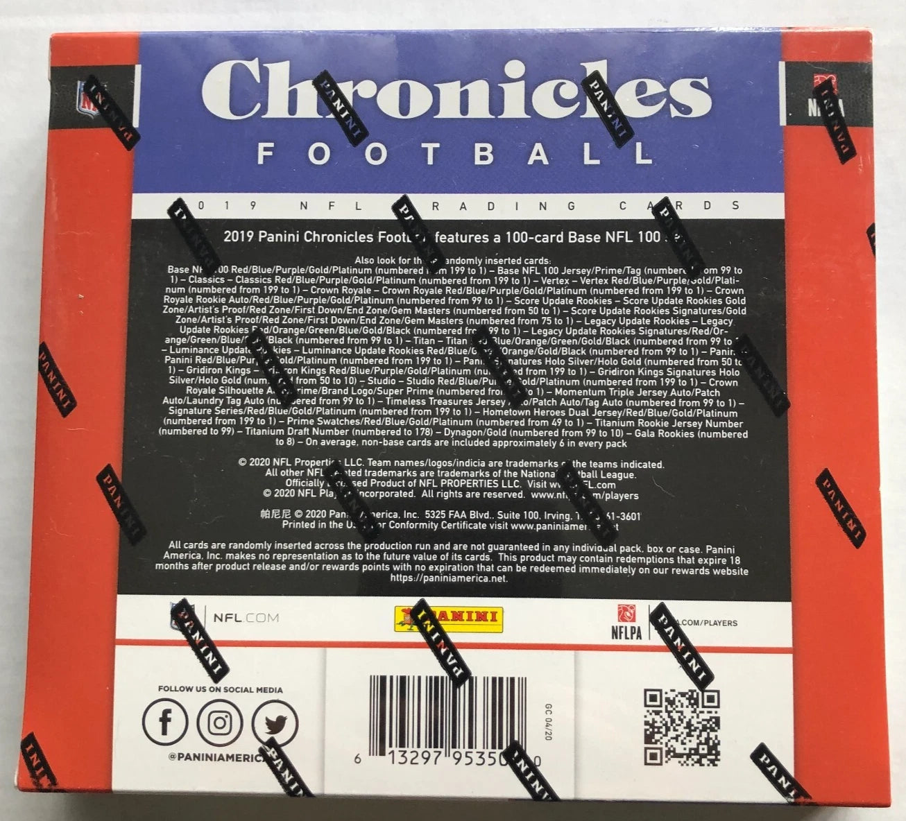 2019 Panini Chronicles Football Hobby Box