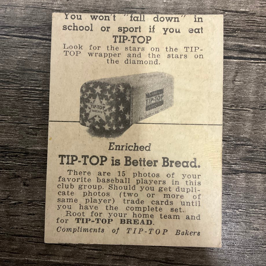 Al Zarilla 1947 Tip-Top Bread Baseball St. Louis Browns