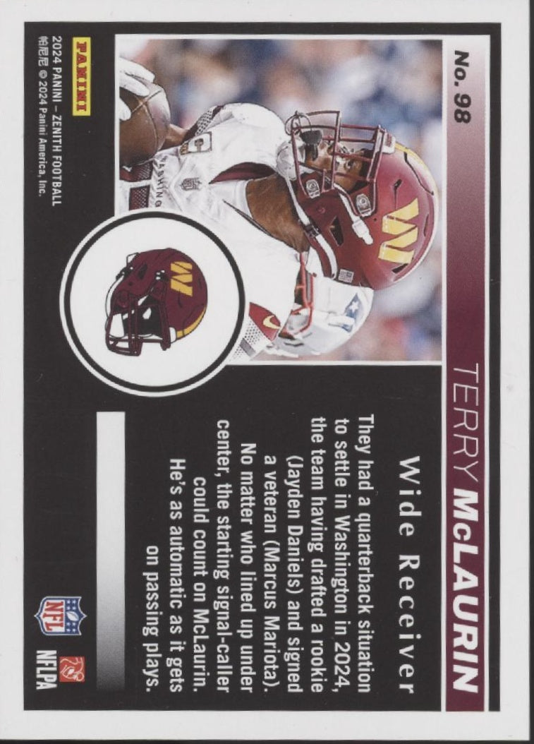 Terry McLaurin 2024 Panini Zenith Red Zone 1st Down 06/10 #98