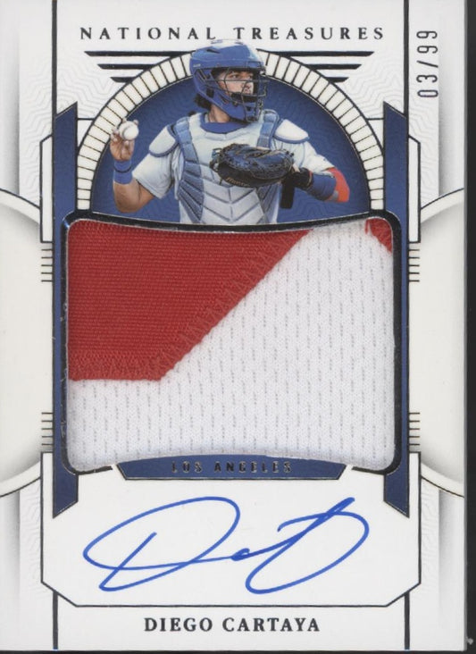 Diego Cartaya 2024 Panini National Treasures Swatch Auto 03/99 #PMS-DC
