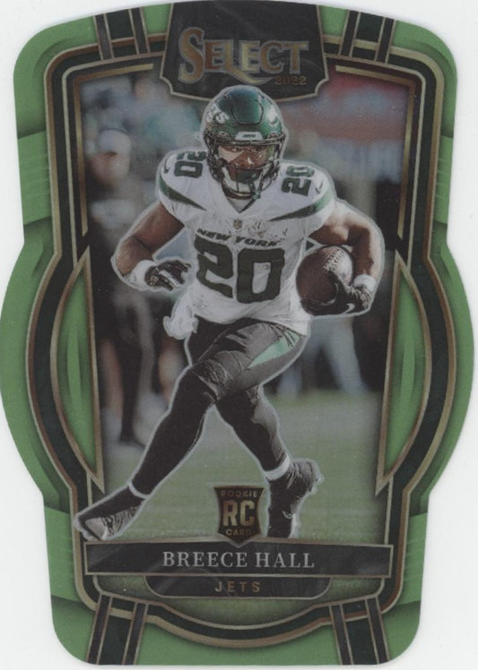 Breece Hall 2022 Panini Select Die-Cut Neon Green Prizm RC 276/299 #222