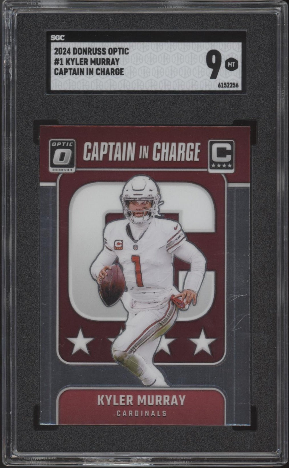 Kyler Murray 2024 Panini Donruss Optic Captain in Charge #1 SGC 9