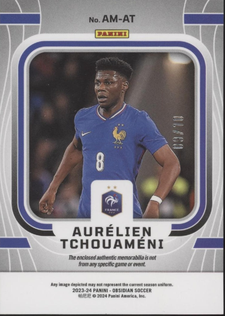 Aurelien Tchouameni 2023-24 Panini Obsidian Swatch 09/10 #AM-AT