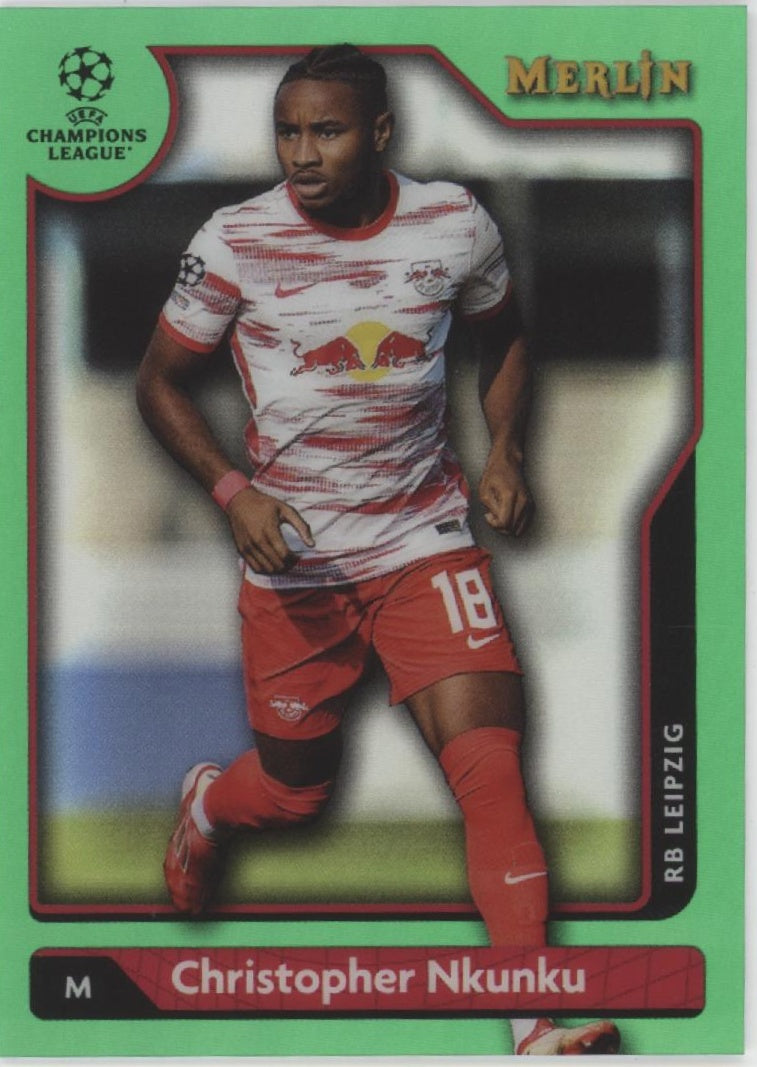 Christopher Nkunku 2022-23 Topps Merlin UEFA CL Green Refractor 51/99 #117