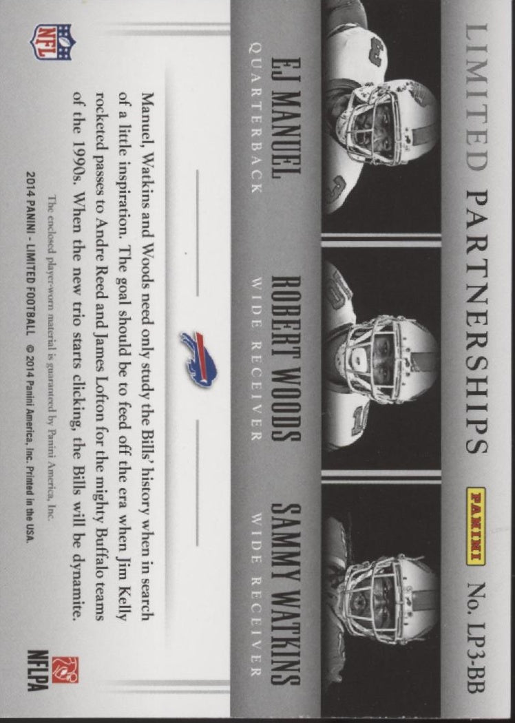 Manuel / Woods / Watkins 2014 Panini Limited Partnerships Triple Swatch 64/75