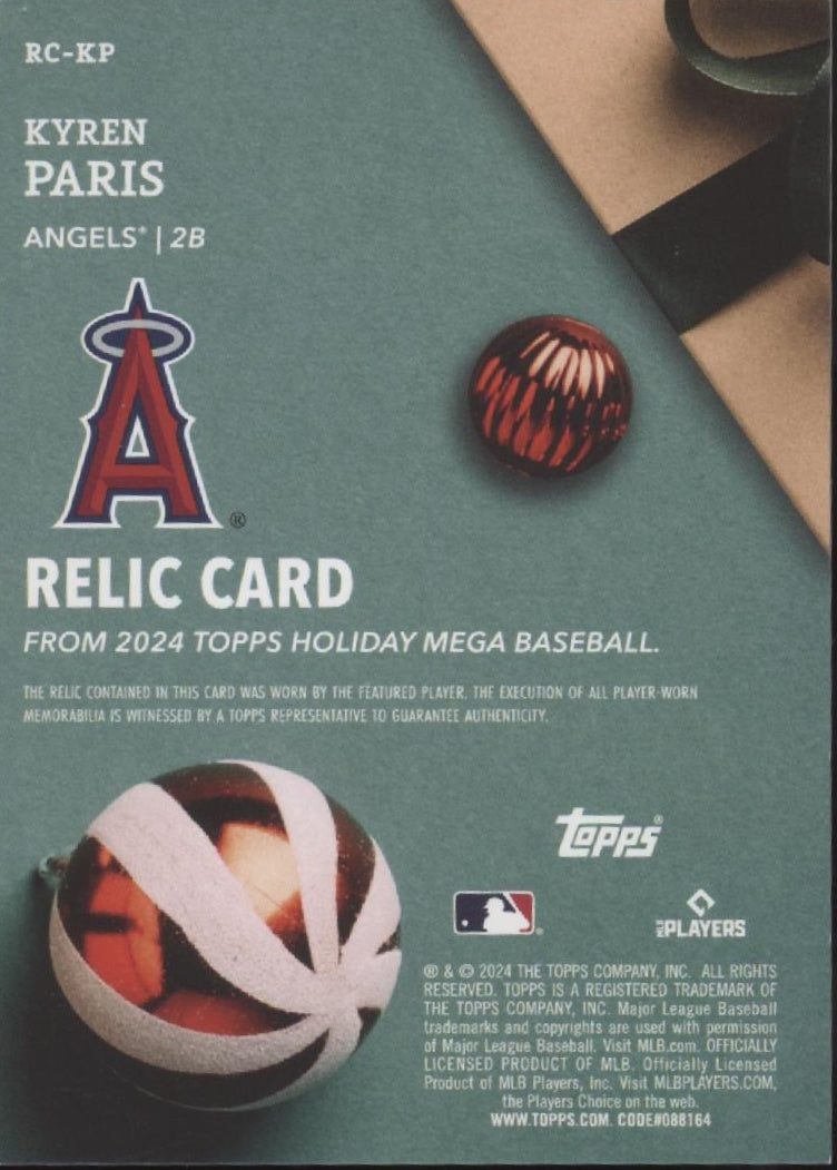 Kyren Paris 2024 Topps Holiday Mega Swatch RC #RC-KP