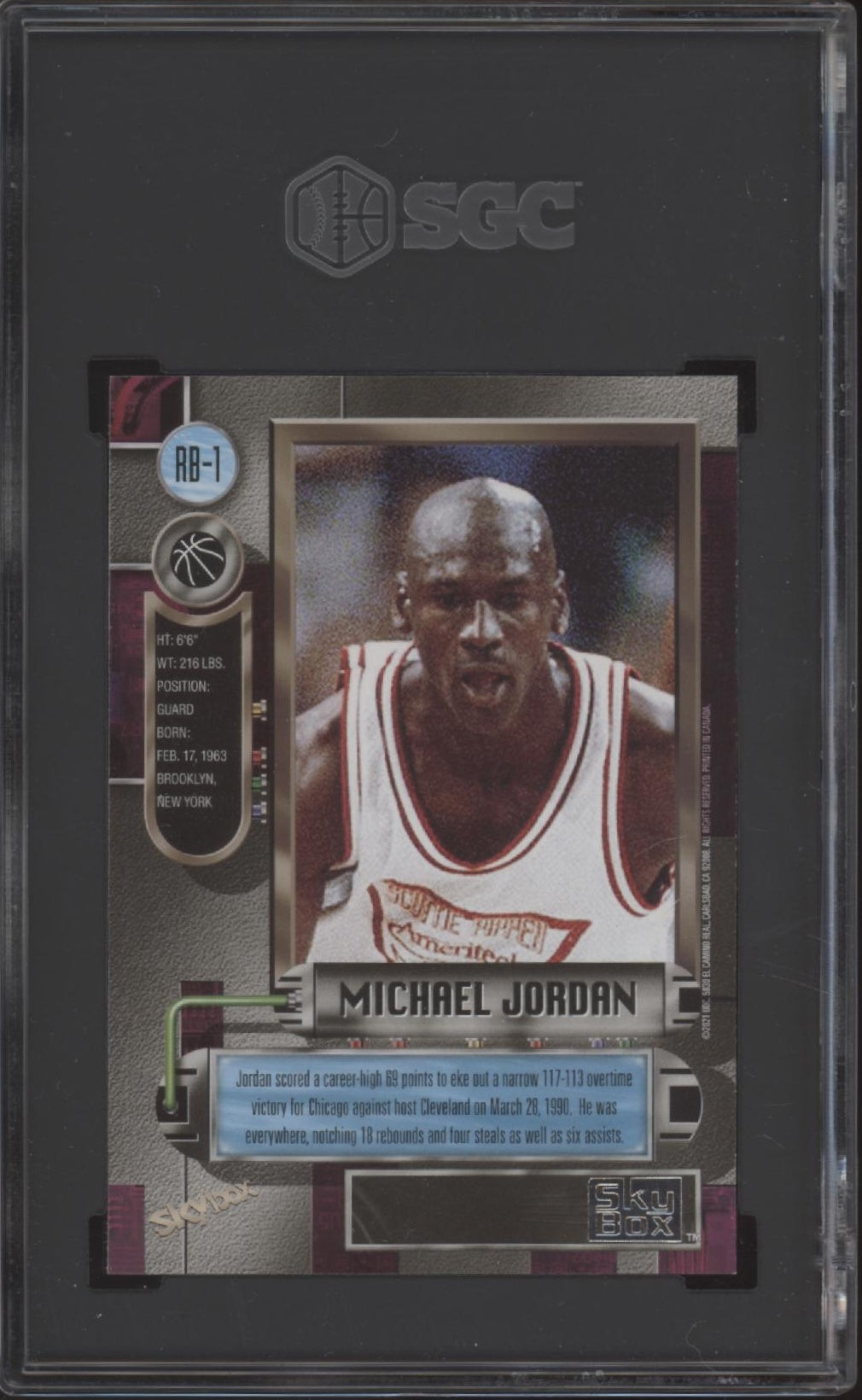 Michael Jordan 2021 Skybox Metal Universe Champions '97-98 Retro #RB-4 SGC 9.5