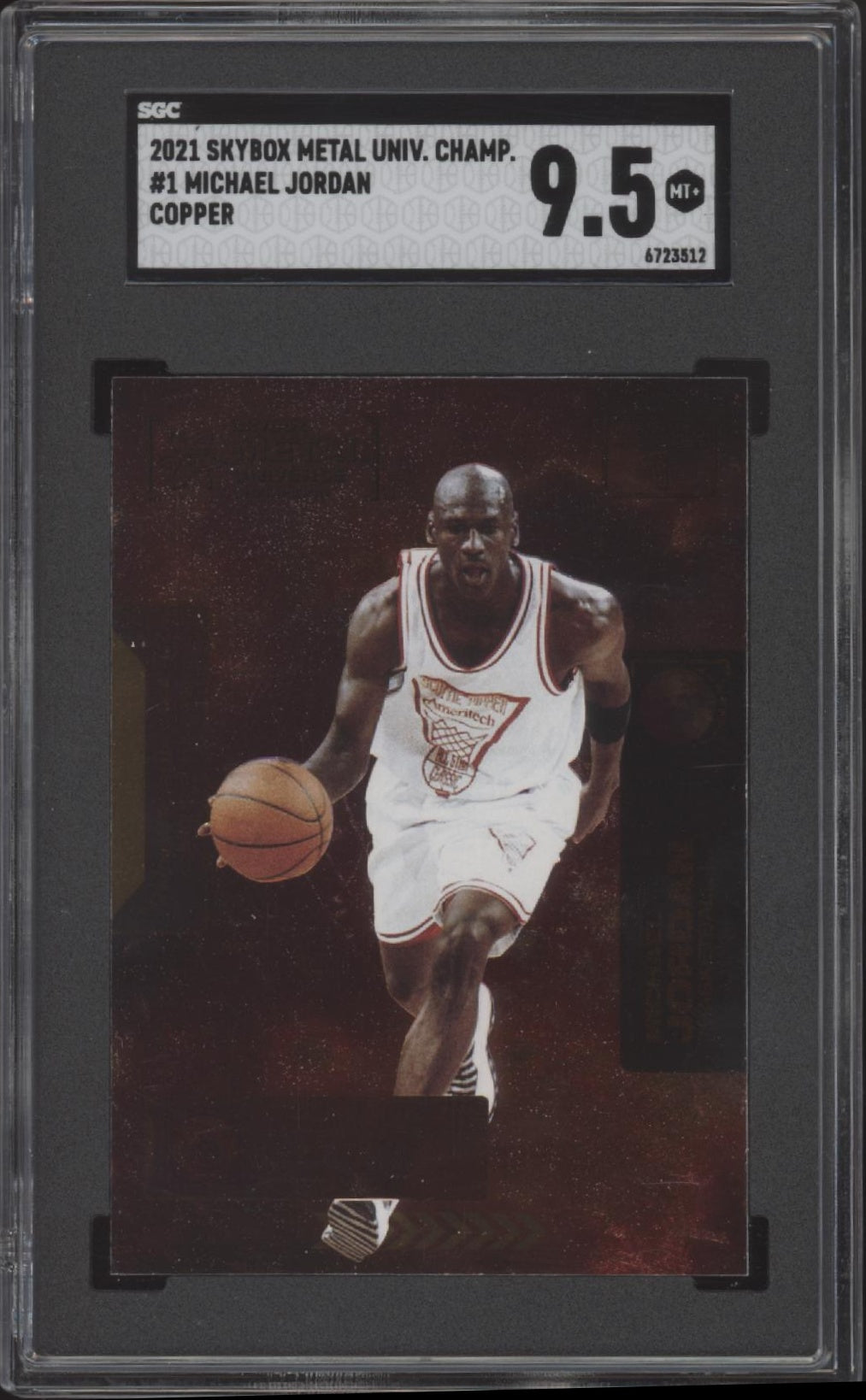 Michael Jordan 2021 Skybox Metal Universe Champions Copper #1 SGC 9.5
