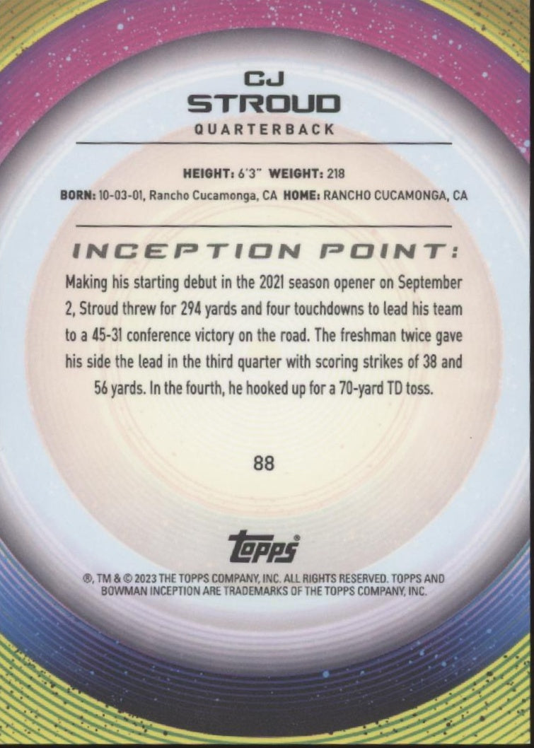 CJ Stroud 2023 Bowman University Inception #88
